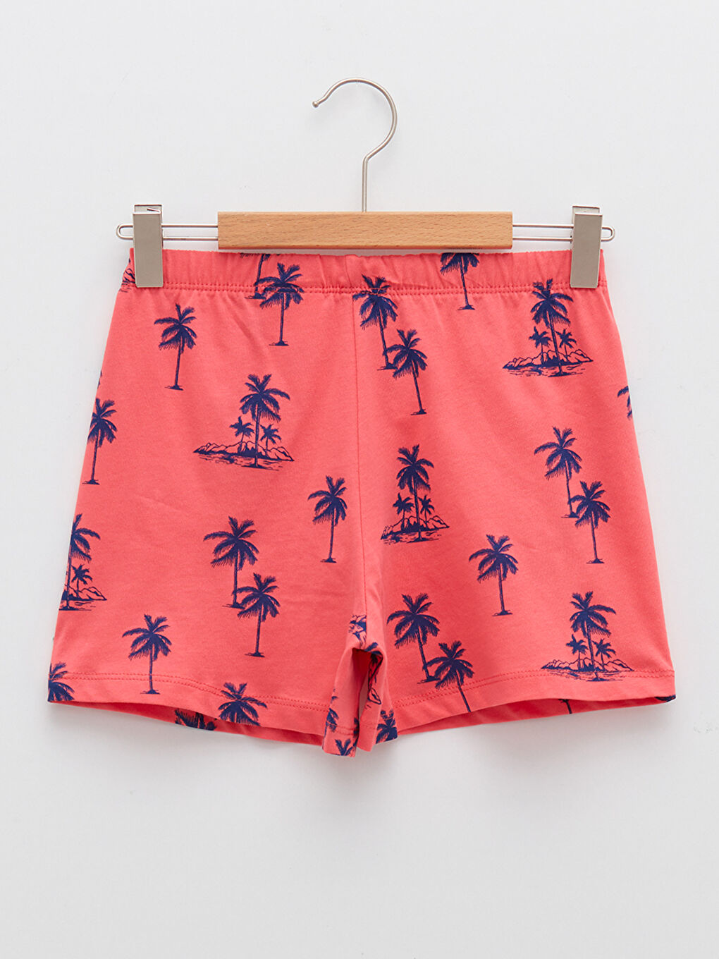 Crew Neck Printed Short Sleeve Cotton Girl's Short Pajamas Set-3