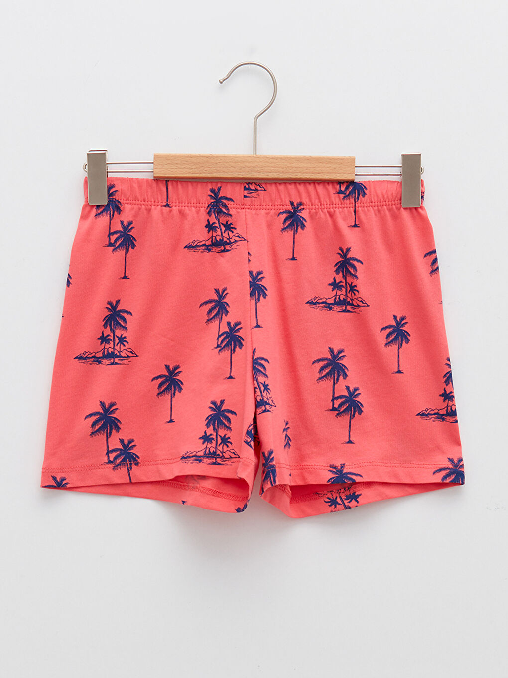 Crew Neck Printed Short Sleeve Cotton Girl's Short Pajamas Set-4