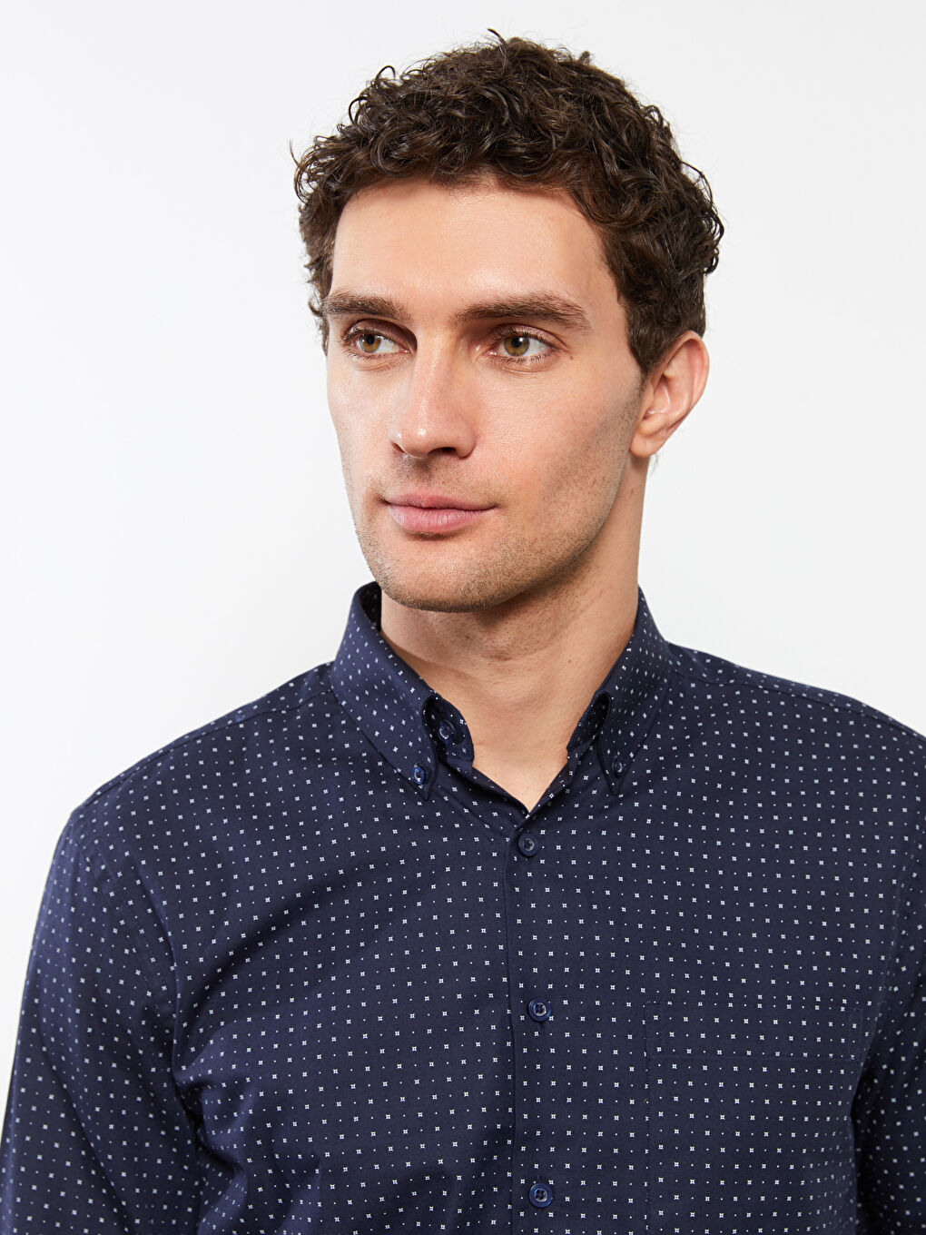 قميص رجالي جبردين مطبوع بأكمام طويلة وقصة عادية-3