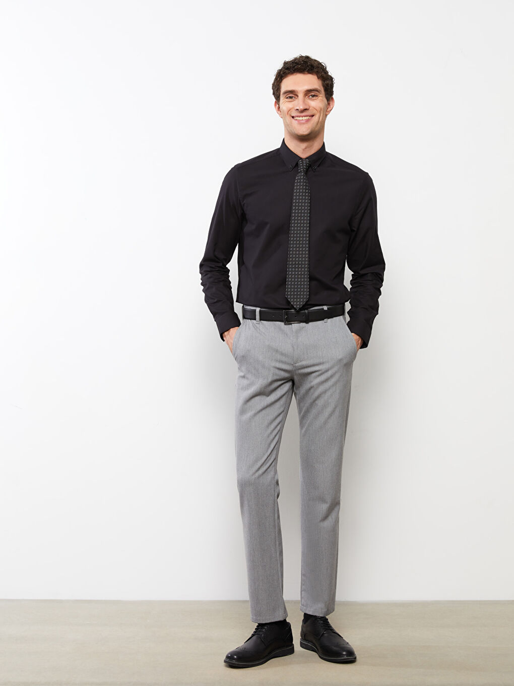 Chemise Oxford Slim Fit à Manches Longues pour Hommes-1