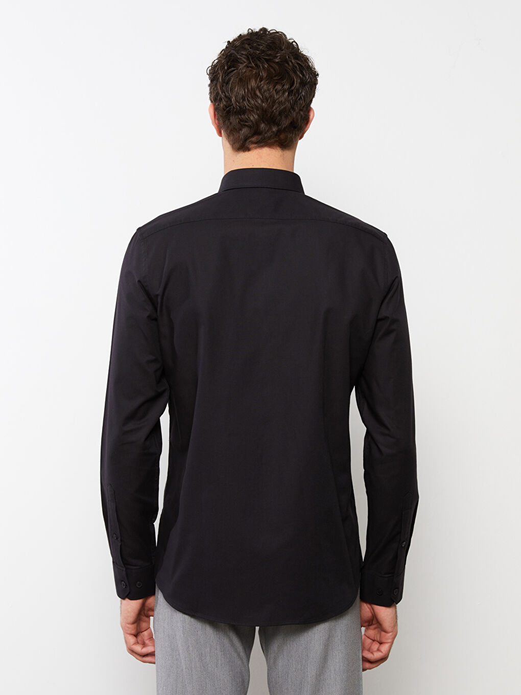 Chemise Oxford Slim Fit à Manches Longues pour Hommes-3