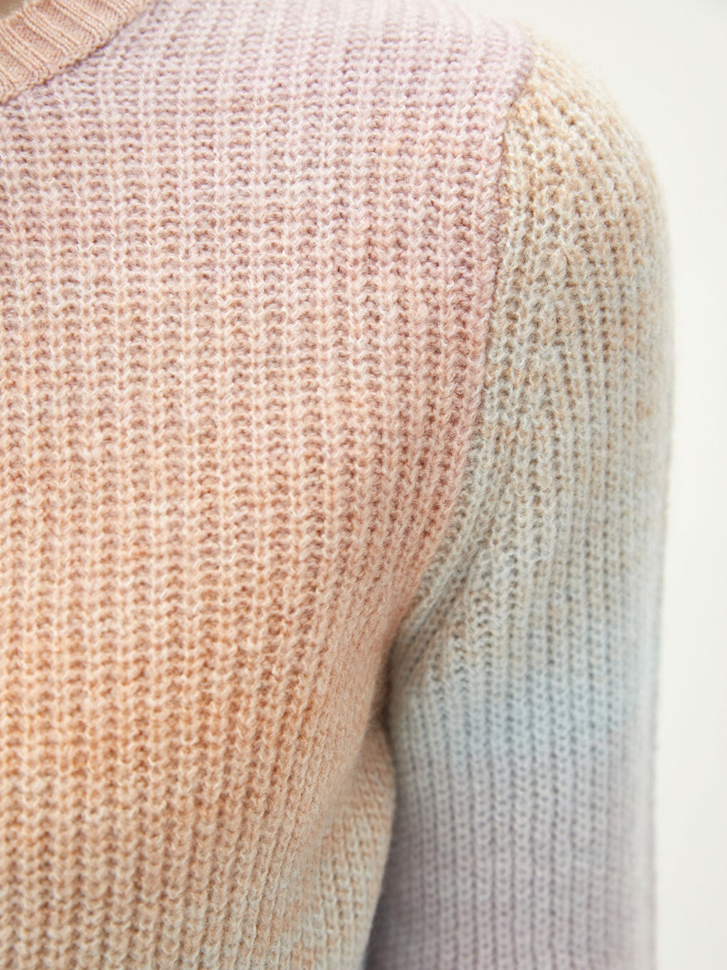 Crew Neck Color Block Long Sleeve Women's Knitwear Sweater-3