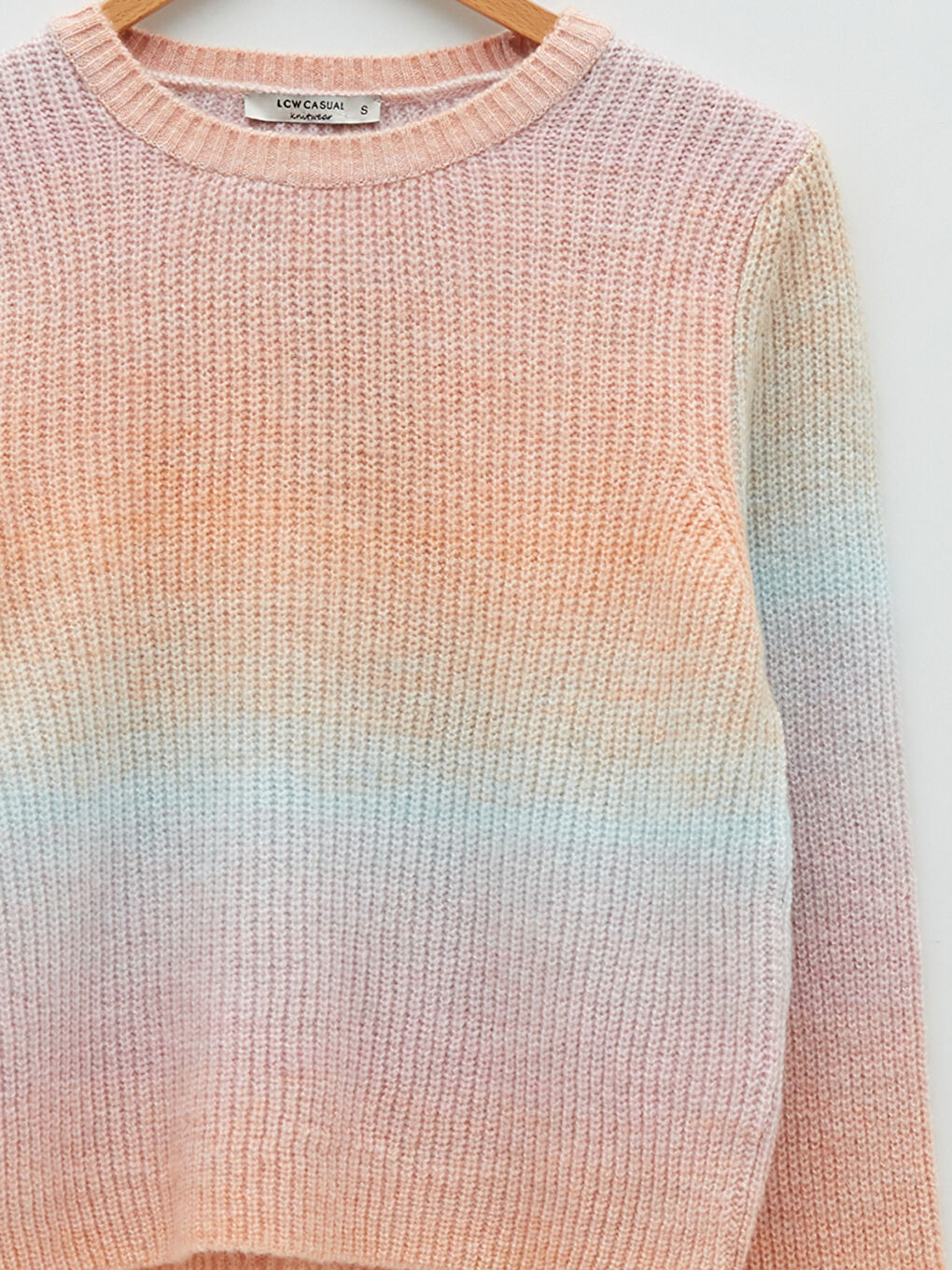 Crew Neck Color Block Long Sleeve Women's Knitwear Sweater-7