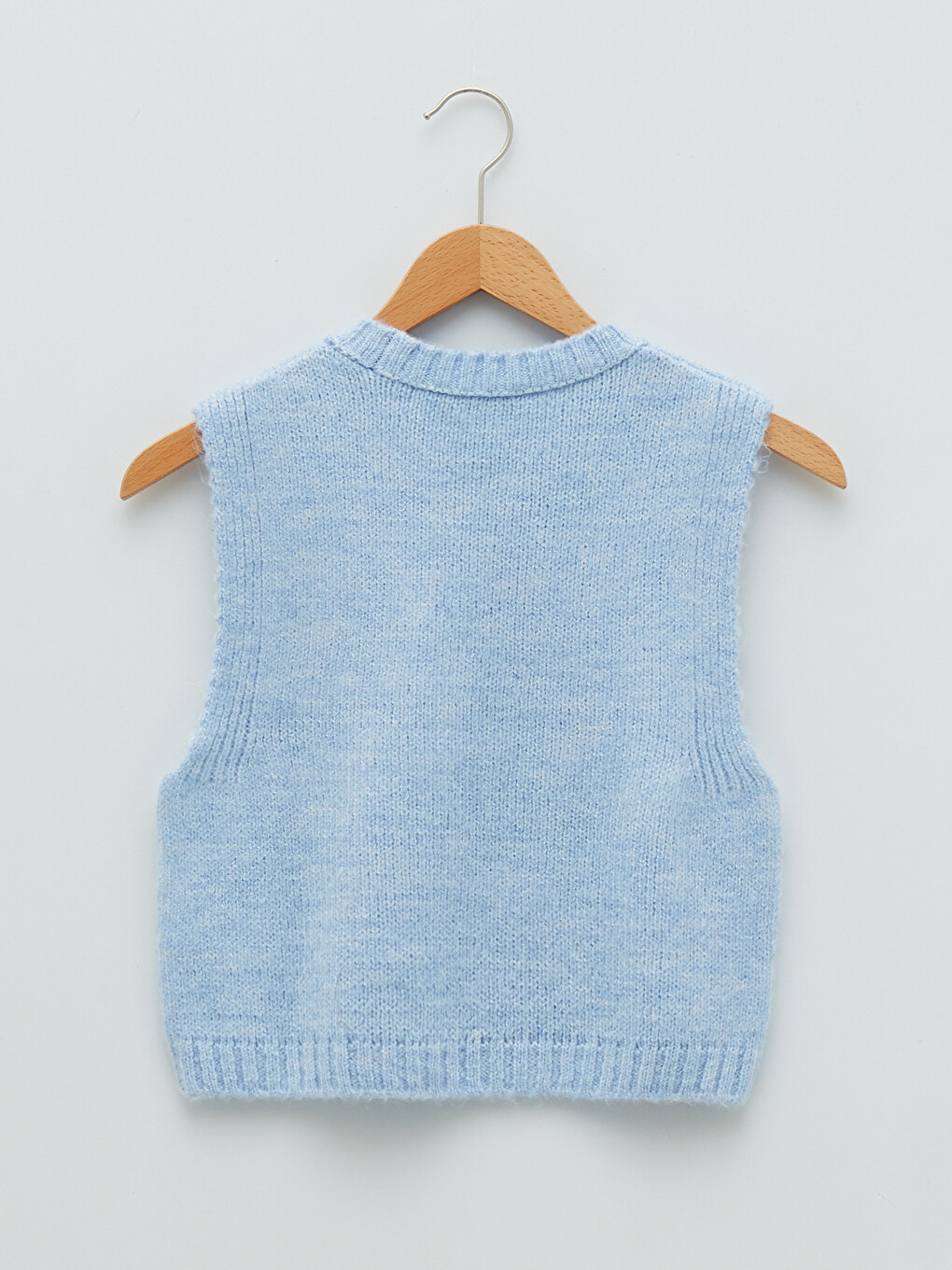 Women's Crew Neck Plain Knitwear Sweater Vest-6