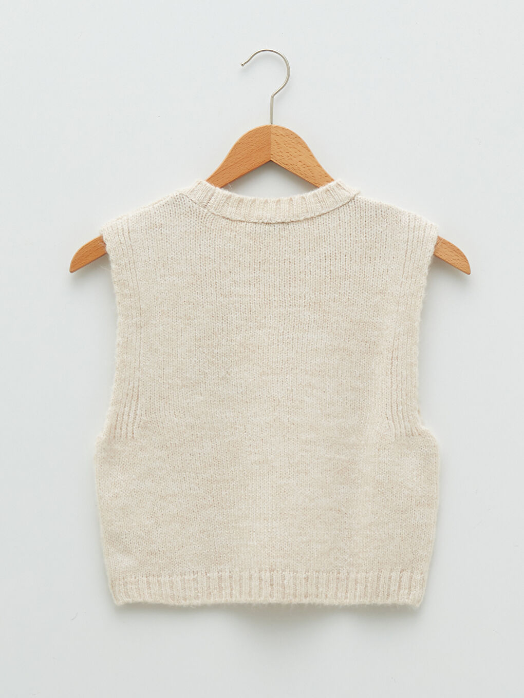 Women's Crew Neck Plain Knitwear Sweater Vest-6