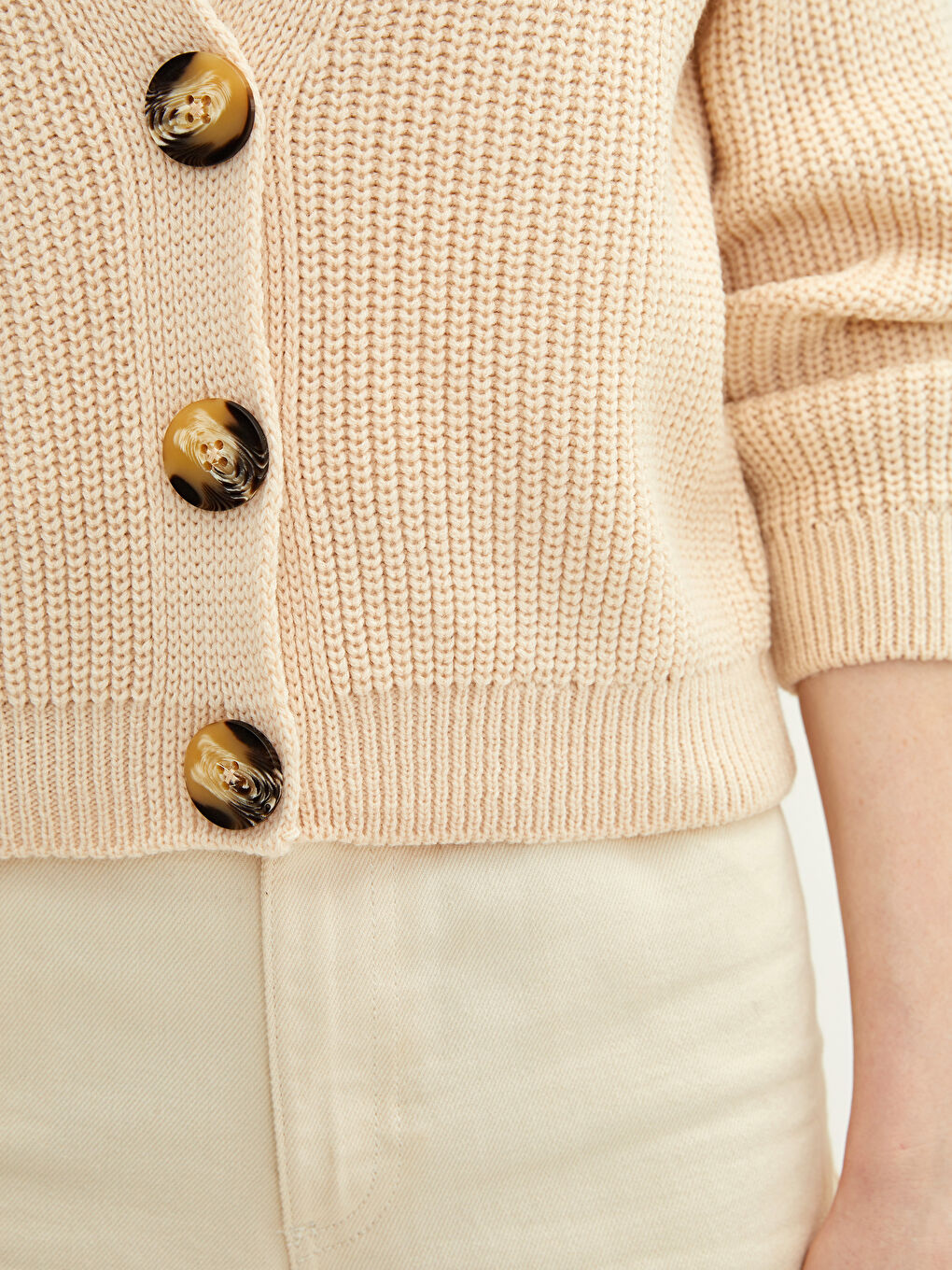 Cardigan en Tricot à Encolure en V pour Femmes-3