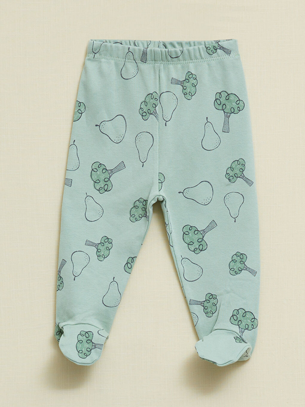 Bej Zarf Yaka Uzun Kollu Baskılı Erkek Bebek Takım 3'lü-2