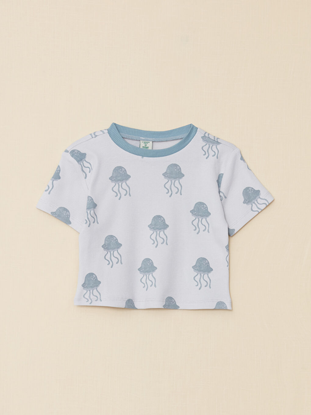LCW baby Crew Neck Short Sleeve Printed Baby Boys' T-Shirt and Shorts 2 Pack Set -S2AT60Z1-SDU