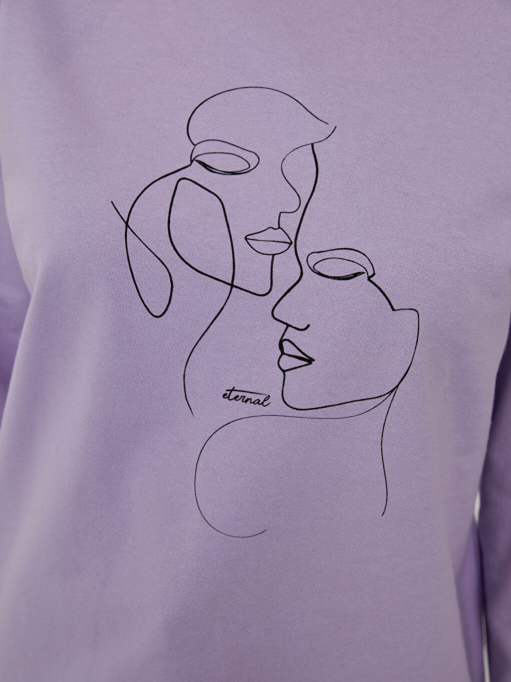 Crew Neck Printed Long Sleeve Women's Sweatshirt-3