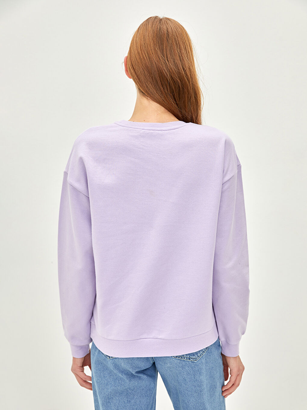 Crew Neck Printed Long Sleeve Women's Sweatshirt-4