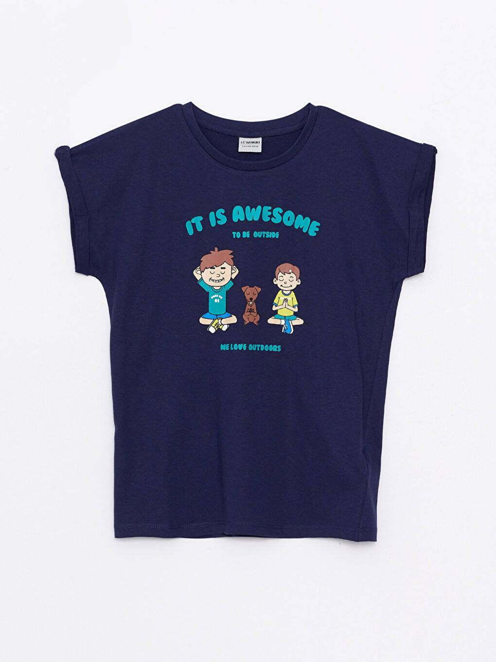 Crew Neck Printed Short Sleeve Cotton Boy T-shirt -S2AT75Z4-JC7