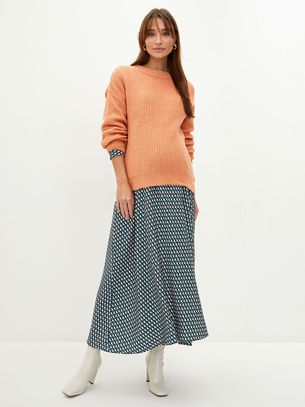 Crew Neck Regular Long Sleeve Maternity Tricot Sweater -S2AT78Z8-GJT