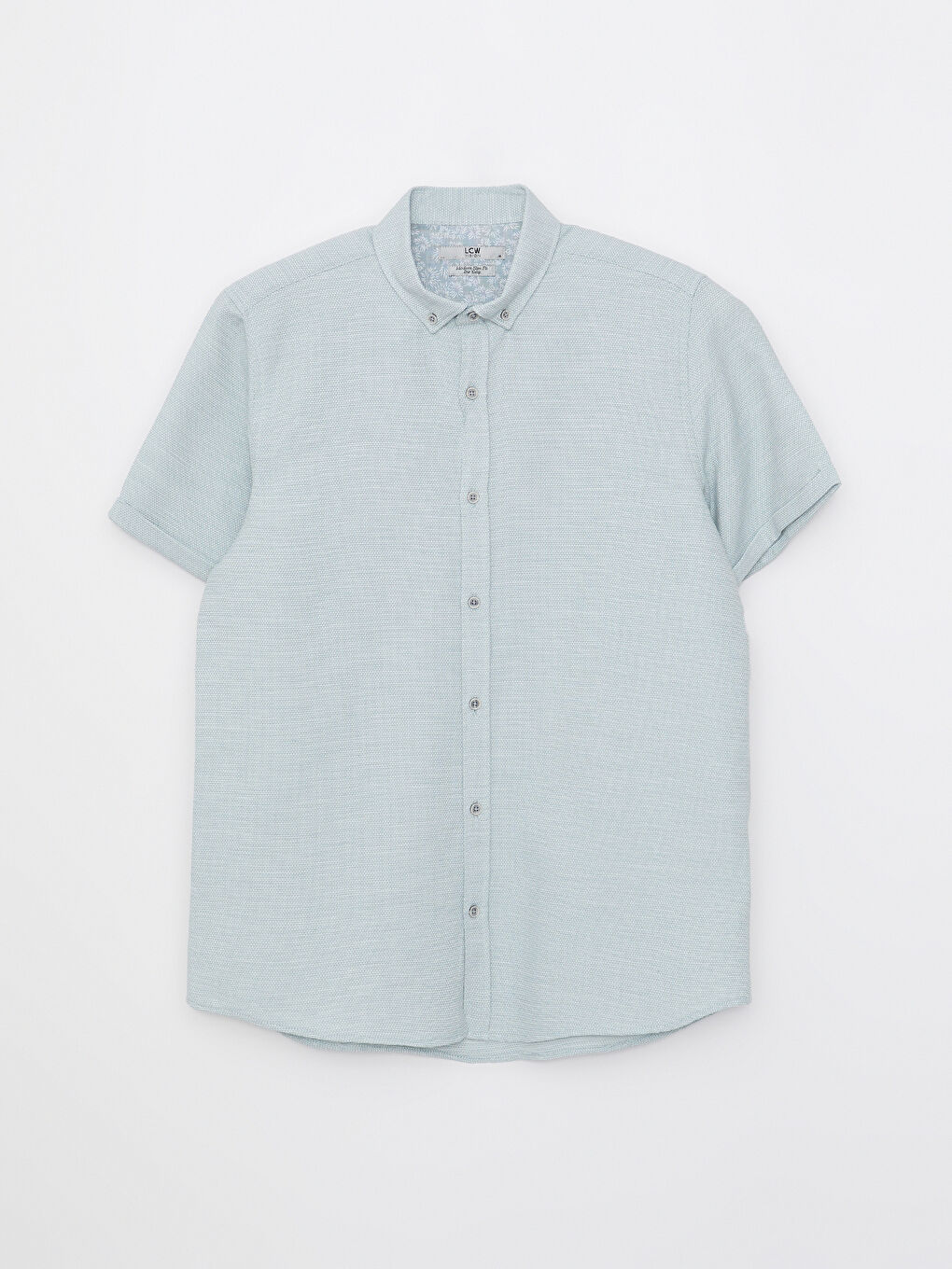 Slim Fit Short Sleeve Dobby Men's Shirt-5