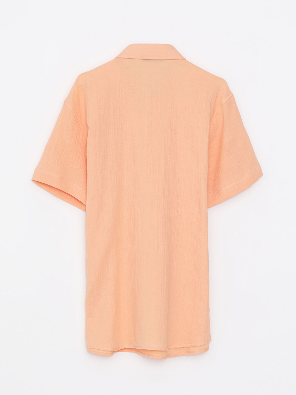 Turuncu Slim Fit Kısa Kollu Erkek Gömlek-6