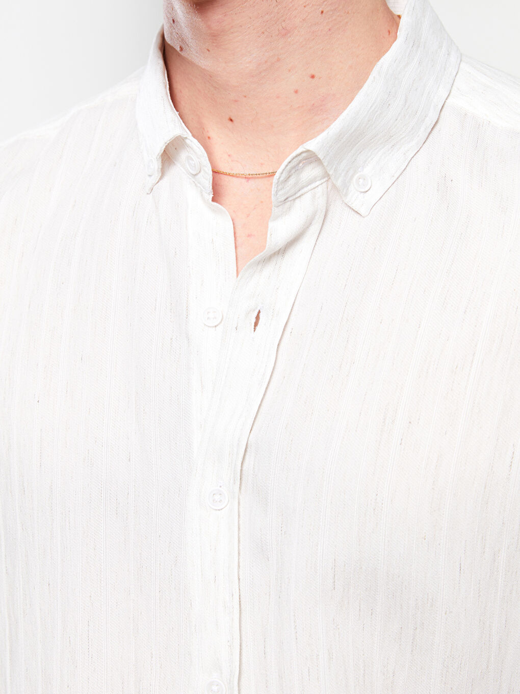 Bej Regular Fit Uzun Kollu Viskon Erkek Gömlek-3