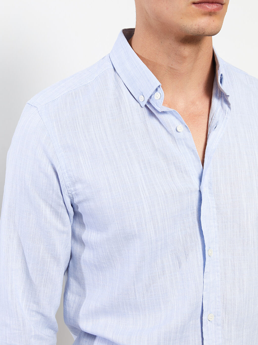 Mavi Slim Fit Uzun Kollu Erkek Gömlek-3