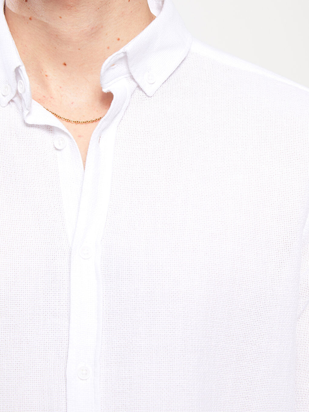 Beyaz Slim Fit Uzun Kollu Erkek Gömlek-2