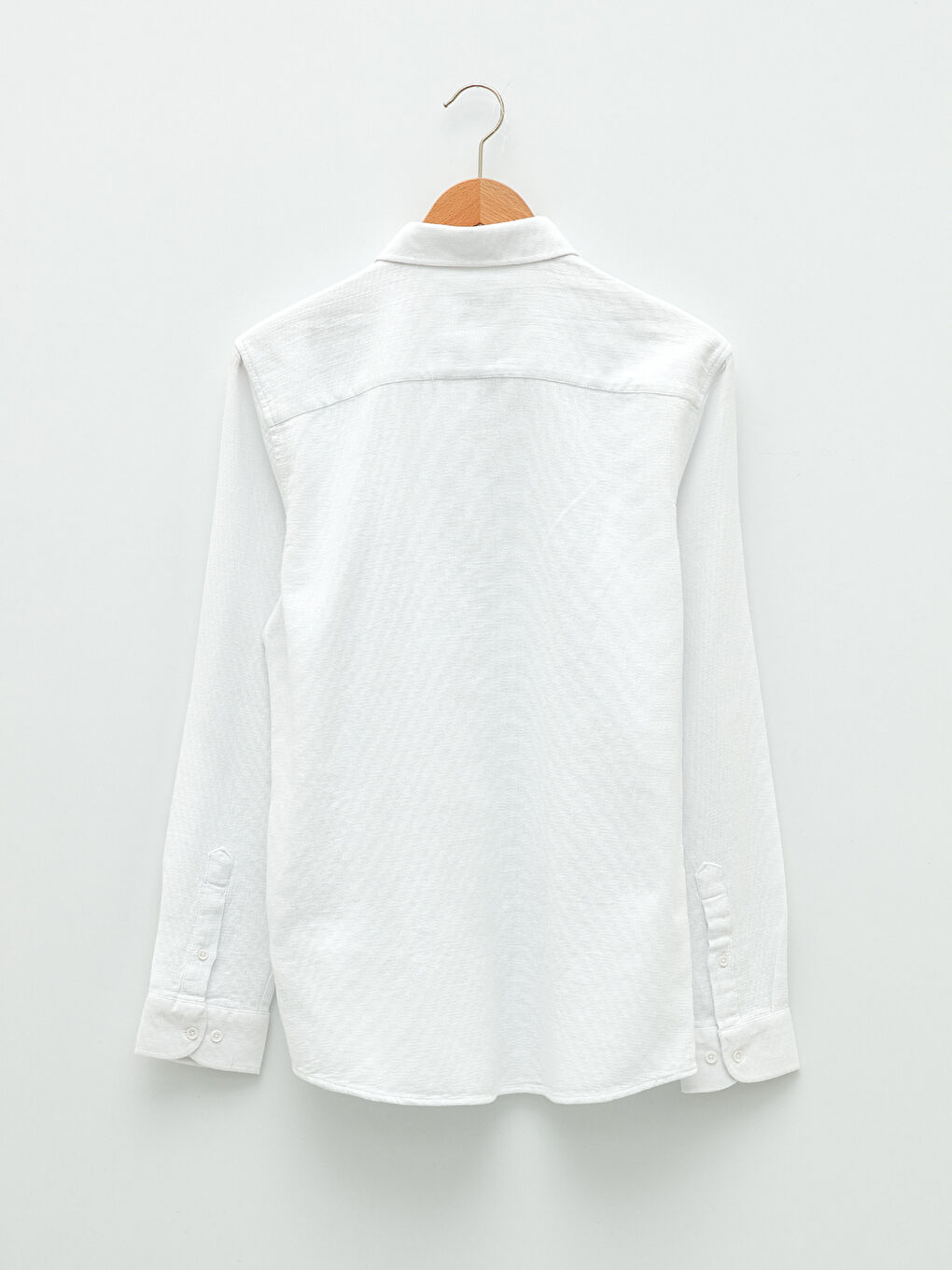 Beyaz Slim Fit Uzun Kollu Erkek Gömlek-6