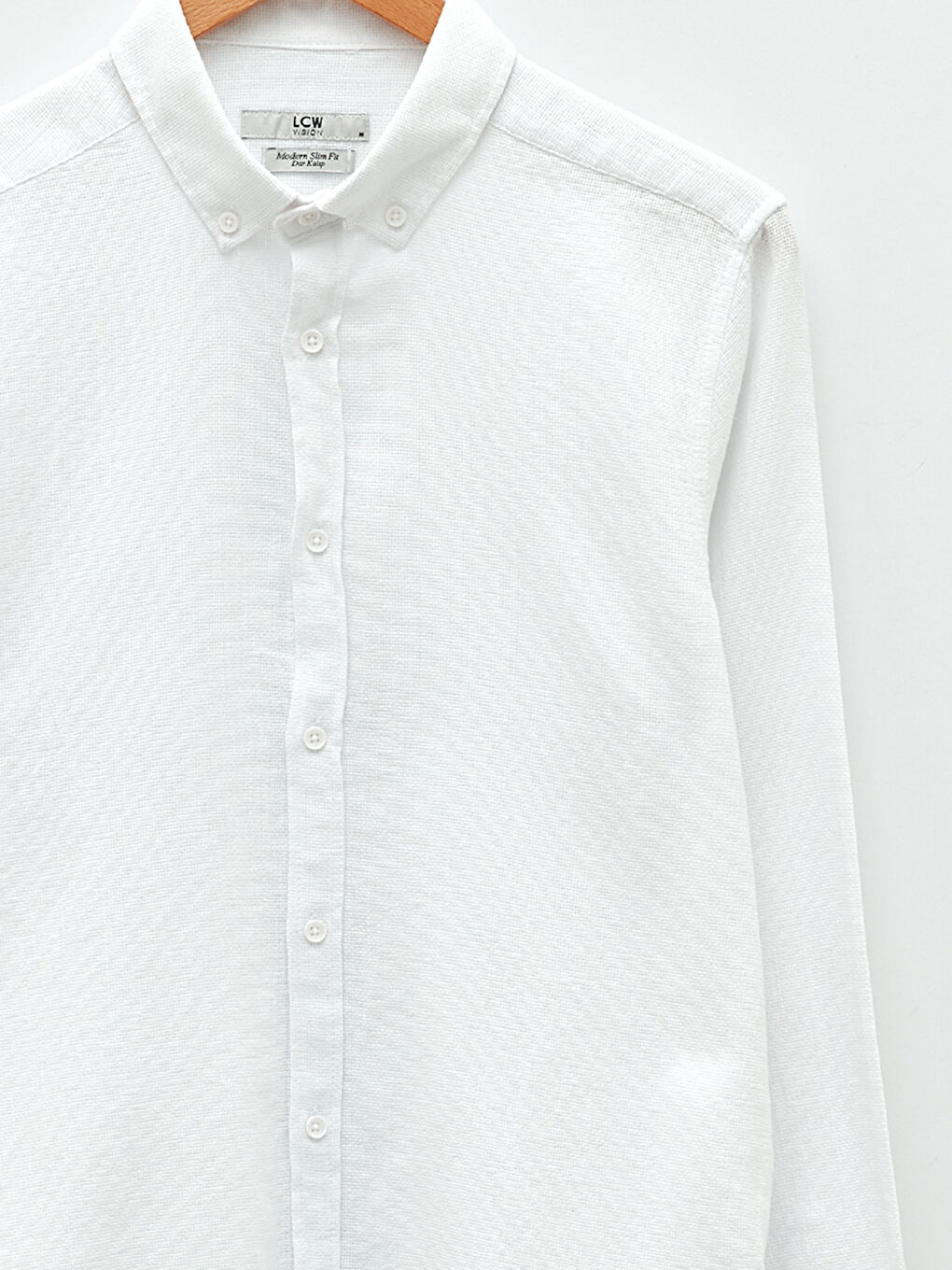 Beyaz Slim Fit Uzun Kollu Erkek Gömlek-7