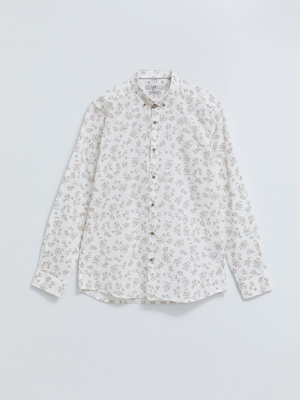 قميص بوبلين كم طويل عادي للرجال-5