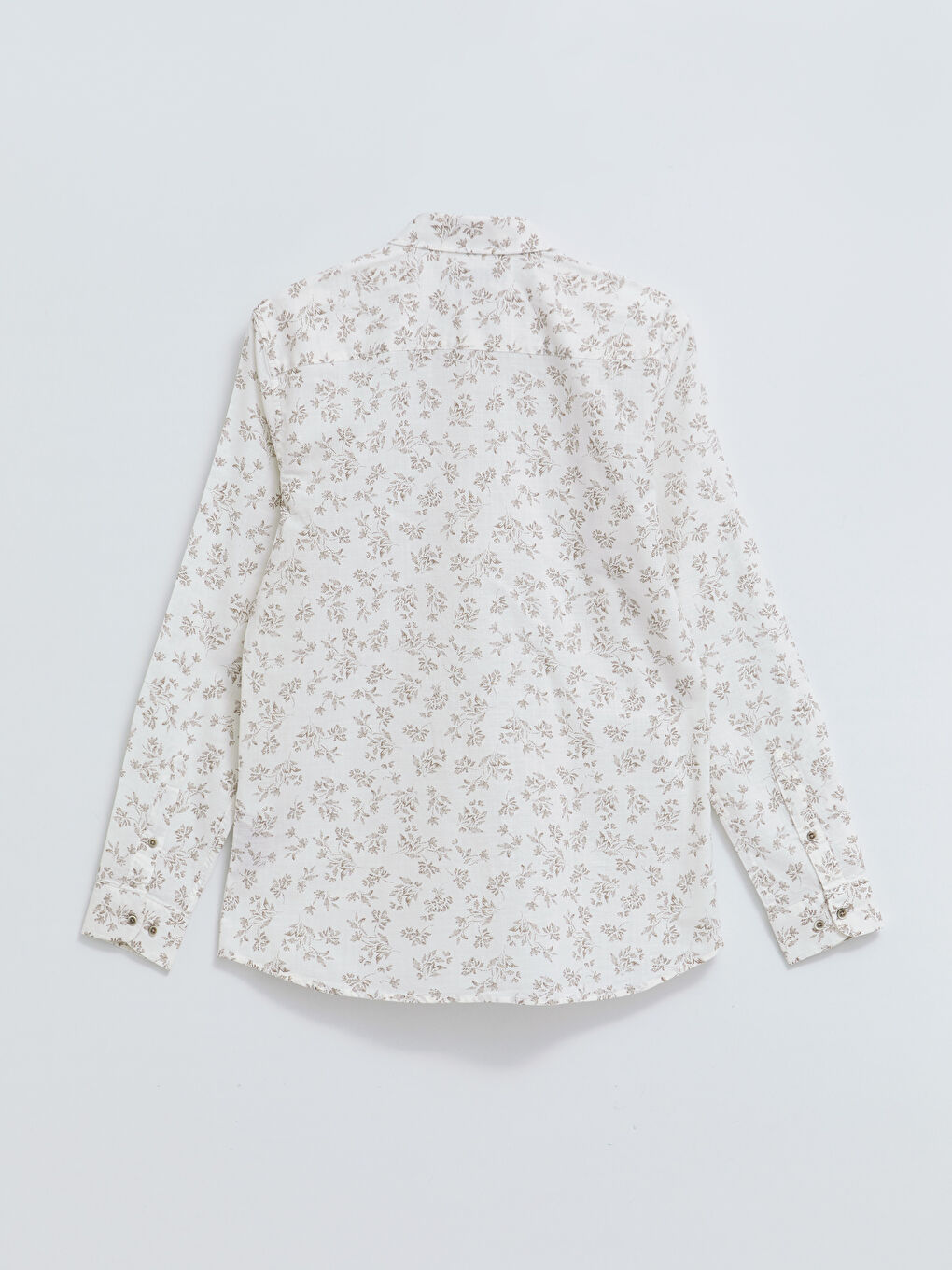 قميص بوبلين كم طويل عادي للرجال-6