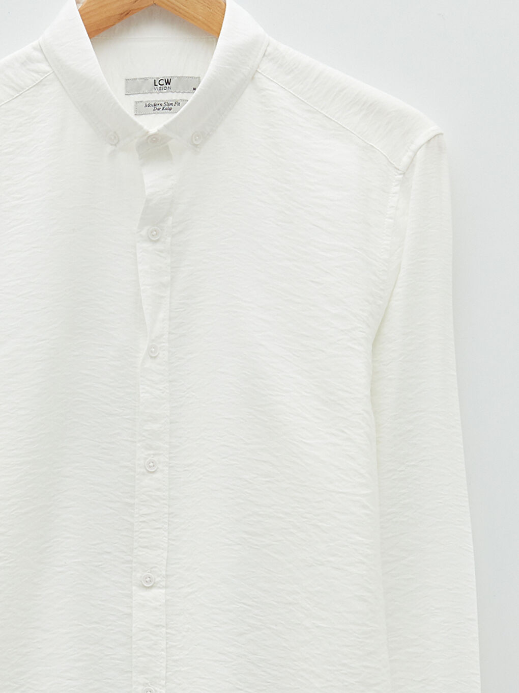 Beyaz Slim Fit Uzun Kollu Viskon Erkek Gömlek-7