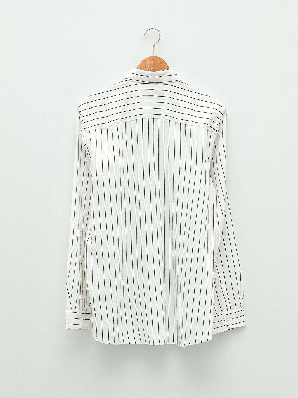 Beyaz Slim Fit Uzun Kollu Çizgili Erkek Gömlek-6