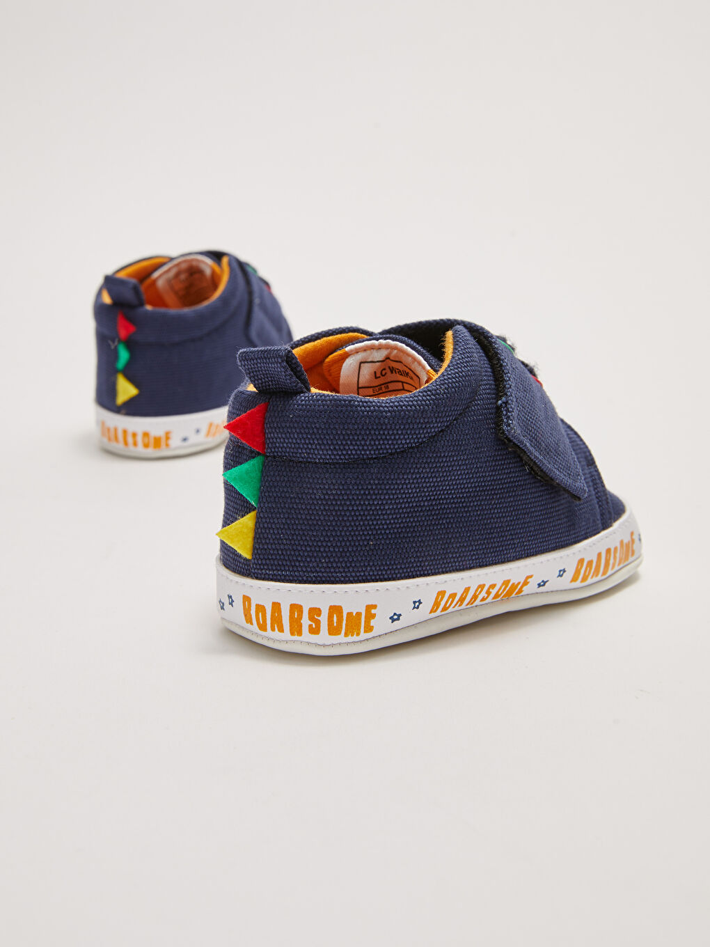 Lacivert Cırt Cırtlı Erkek Bebek Yürüme Öncesi Ev Ayakkabısı-4