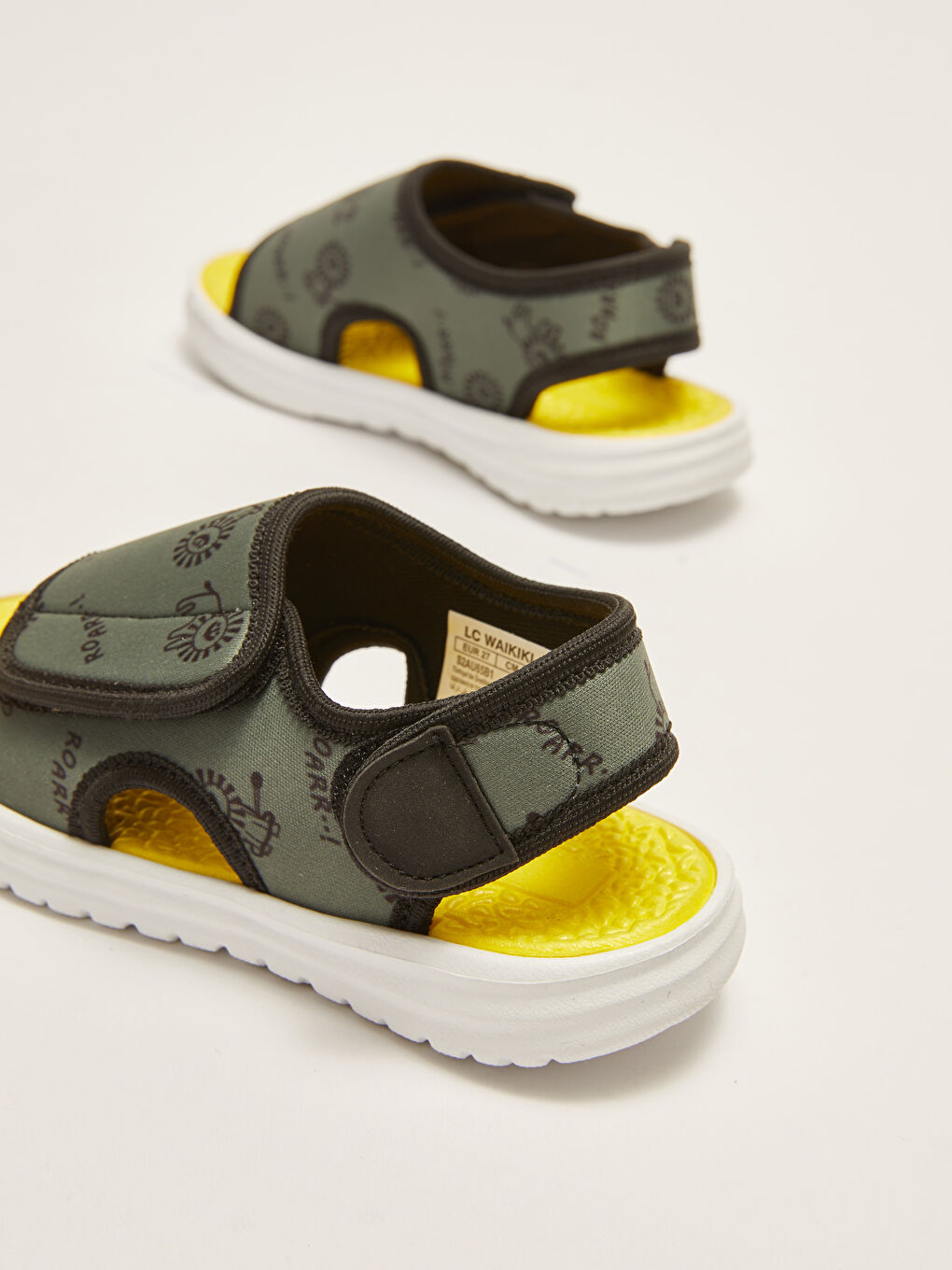 Printed Hook and Loop Baby Boys' Sandals-4