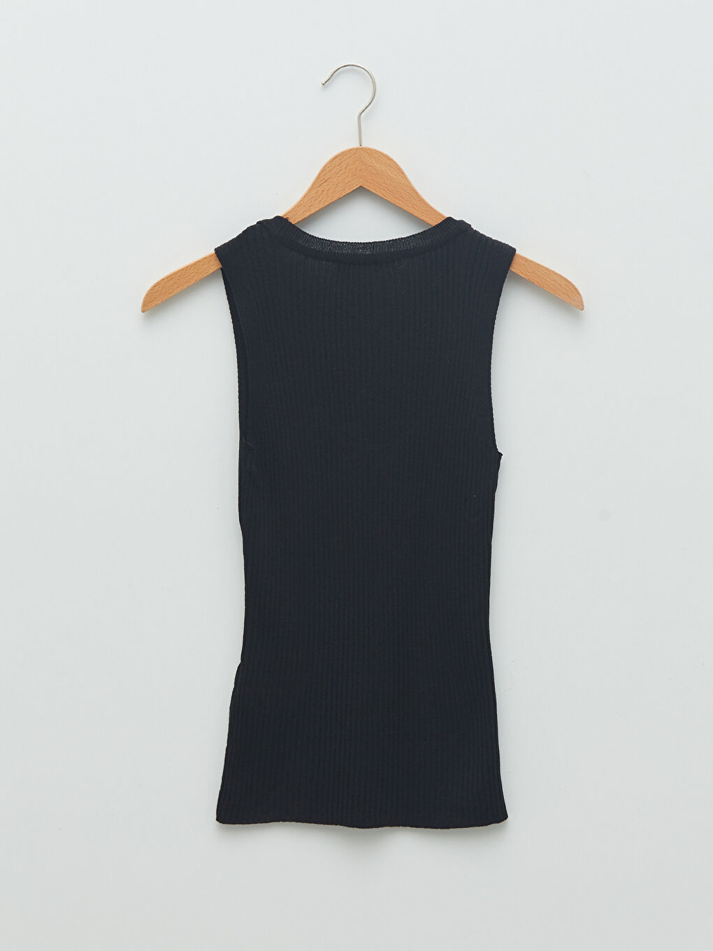 Siyah Kadın U Yaka Düz Triko Süveter-6