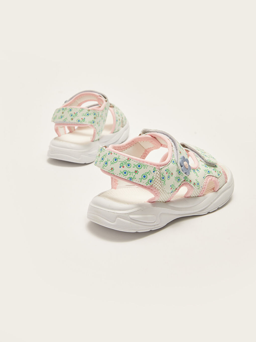 Қыздарға арналған қос баулы принтті ілмекті және жапсырмалы сандалдар-4