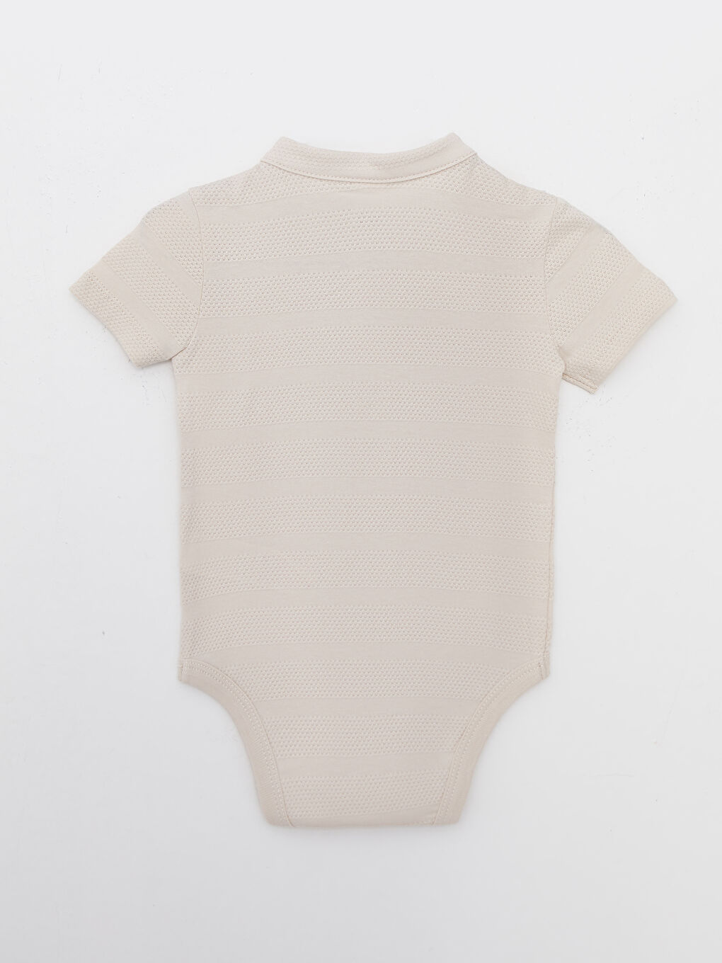 Grandad Collar Short Sleeved Baby Boy Snap Fastener Body-1