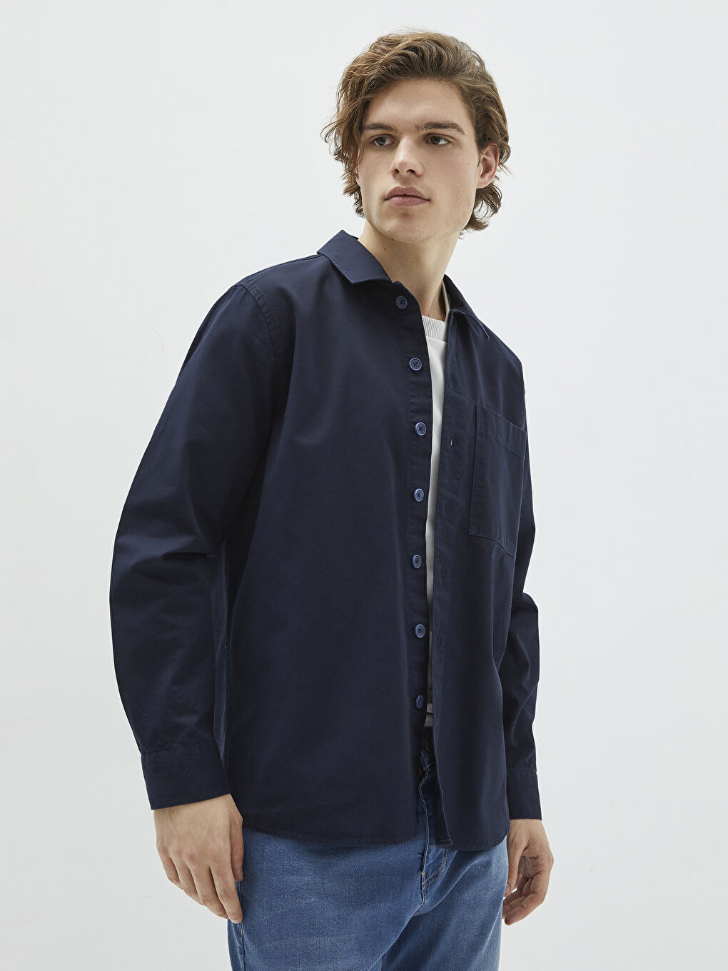 XSIDE Chemise Gabardine Coupe Svelte Manches Longues Pour Hommes -S2AV09Z8-HRZ
