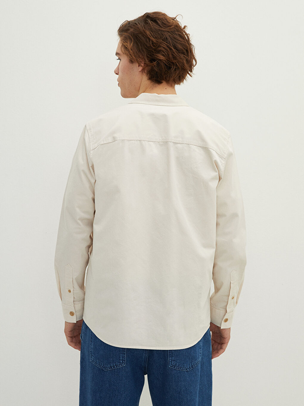 Muška košulja dugih rukava slim fit od gabardina -S2AV09Z8-SAW