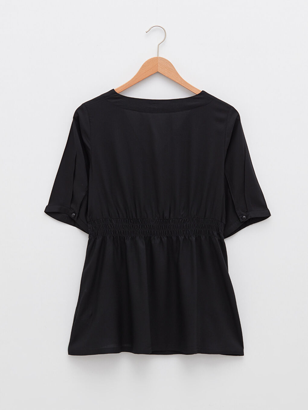 LCWAIKIKI Maternity V-Ausschnitt Gerade Kurzarm Viskose Mutterschaftsbluse -S2AV13Z8-CVL