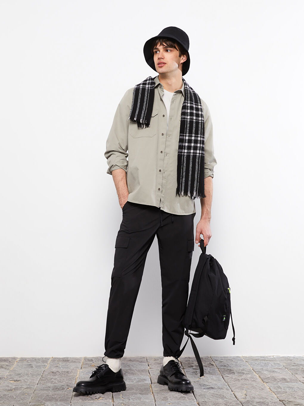 Regular Fit Long Sleeve Gabardine Men's Shirt-1