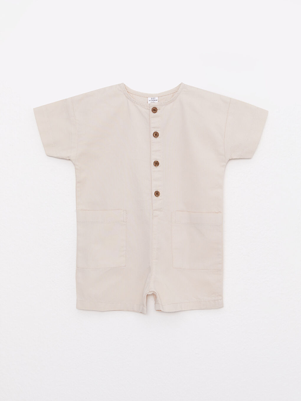 LCW baby Crew Neck Short Sleeve Basic Cotton Baby Boy Jumpsuit -S2AV16Z1-SB4