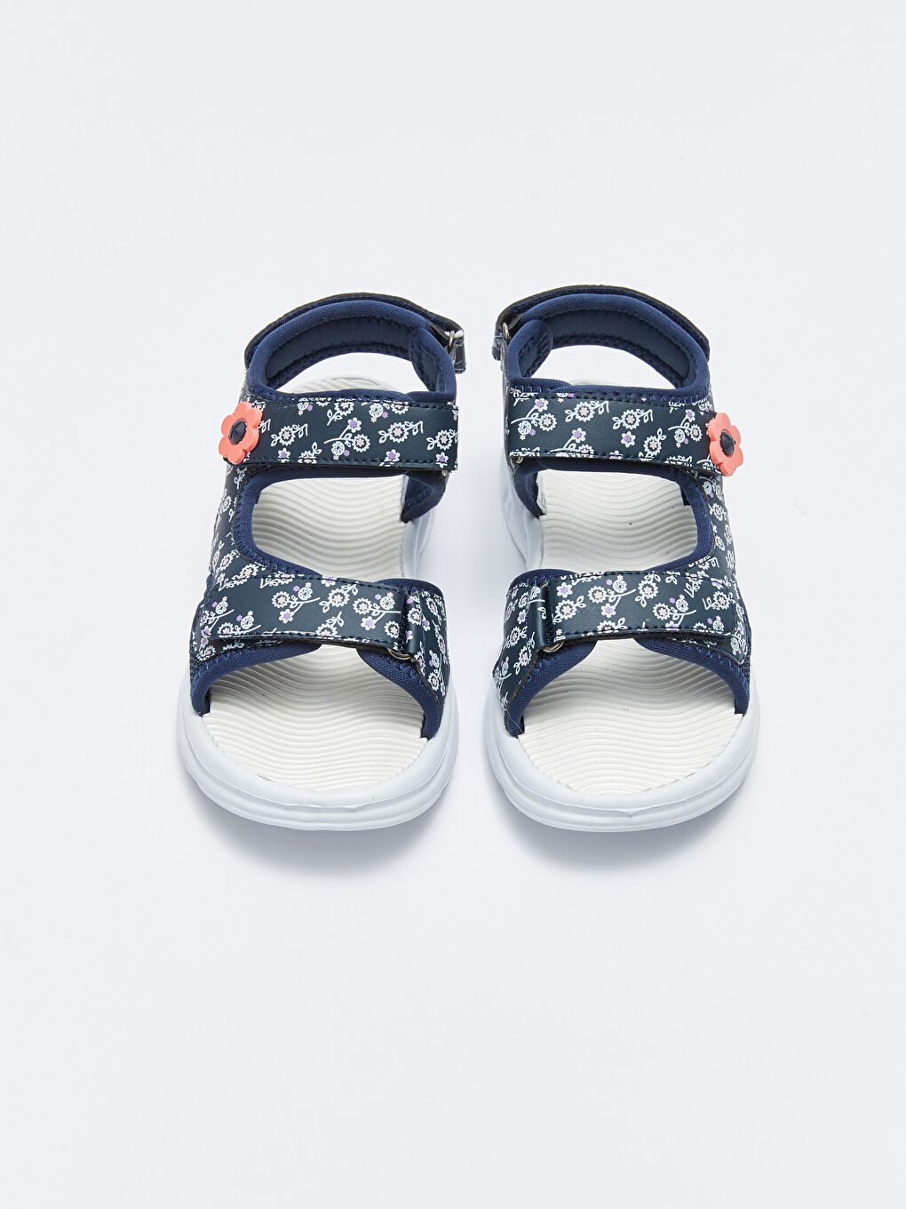Сандалии Для девочек с двойной полосой, узором и застежкой-липучкой-2