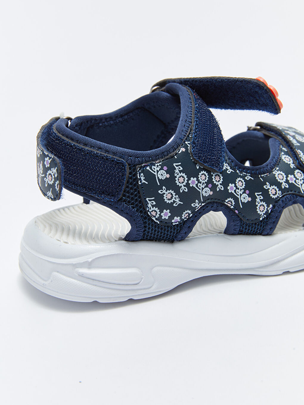 Сандалии Для девочек с двойной полосой, узором и застежкой-липучкой-5