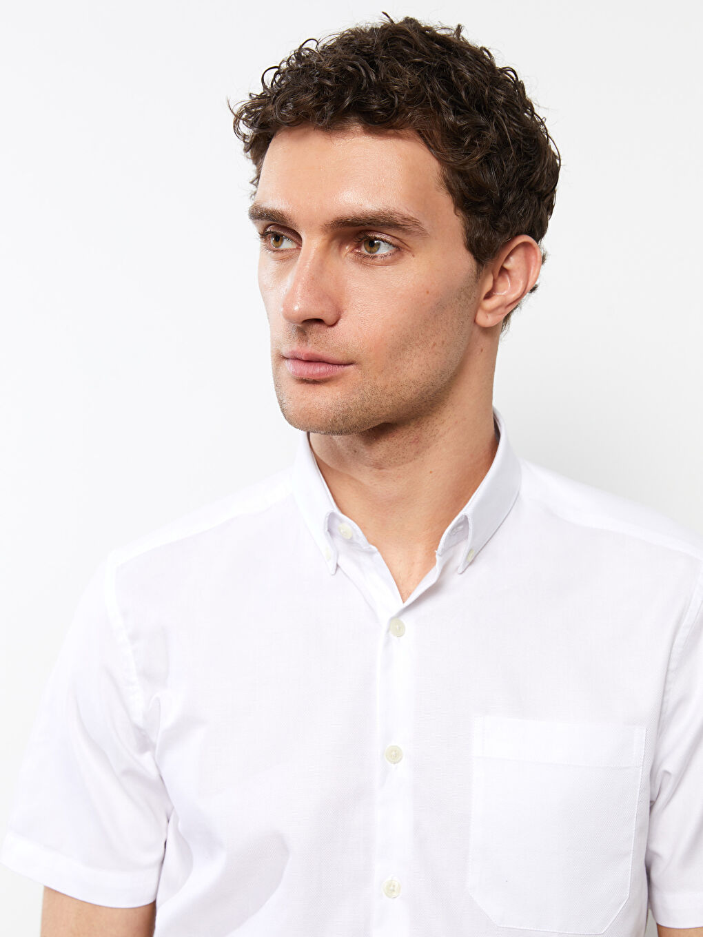Slim Fit Short Sleeve Oxford Men Shirt -S2AV28Z8-Q6K