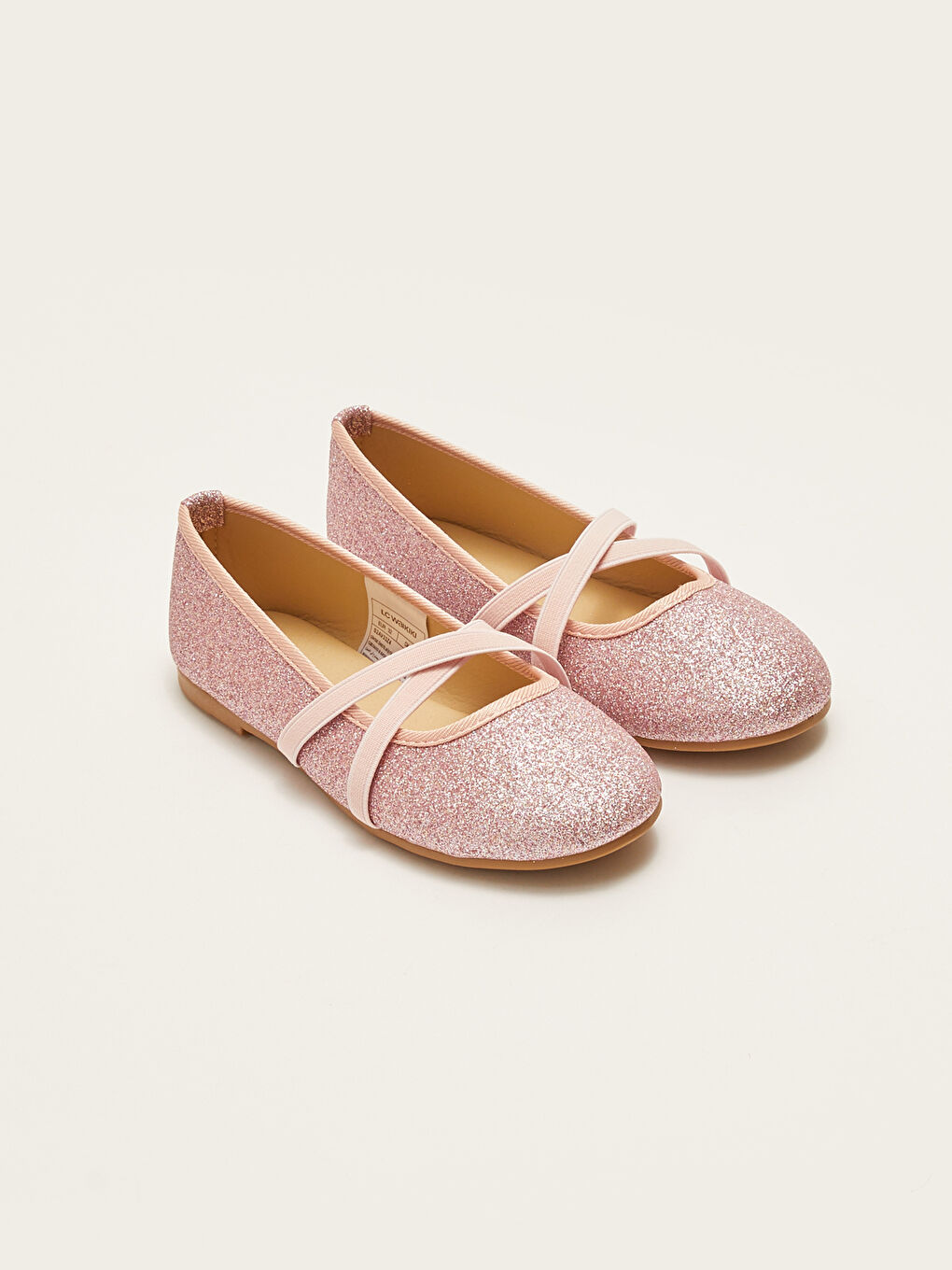 Ballerines Bébé Filles Argentées à Élastique Croisé