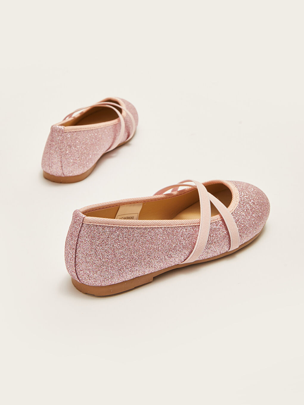 Ballerines Bébé Filles Argentées à Élastique Croisé-4