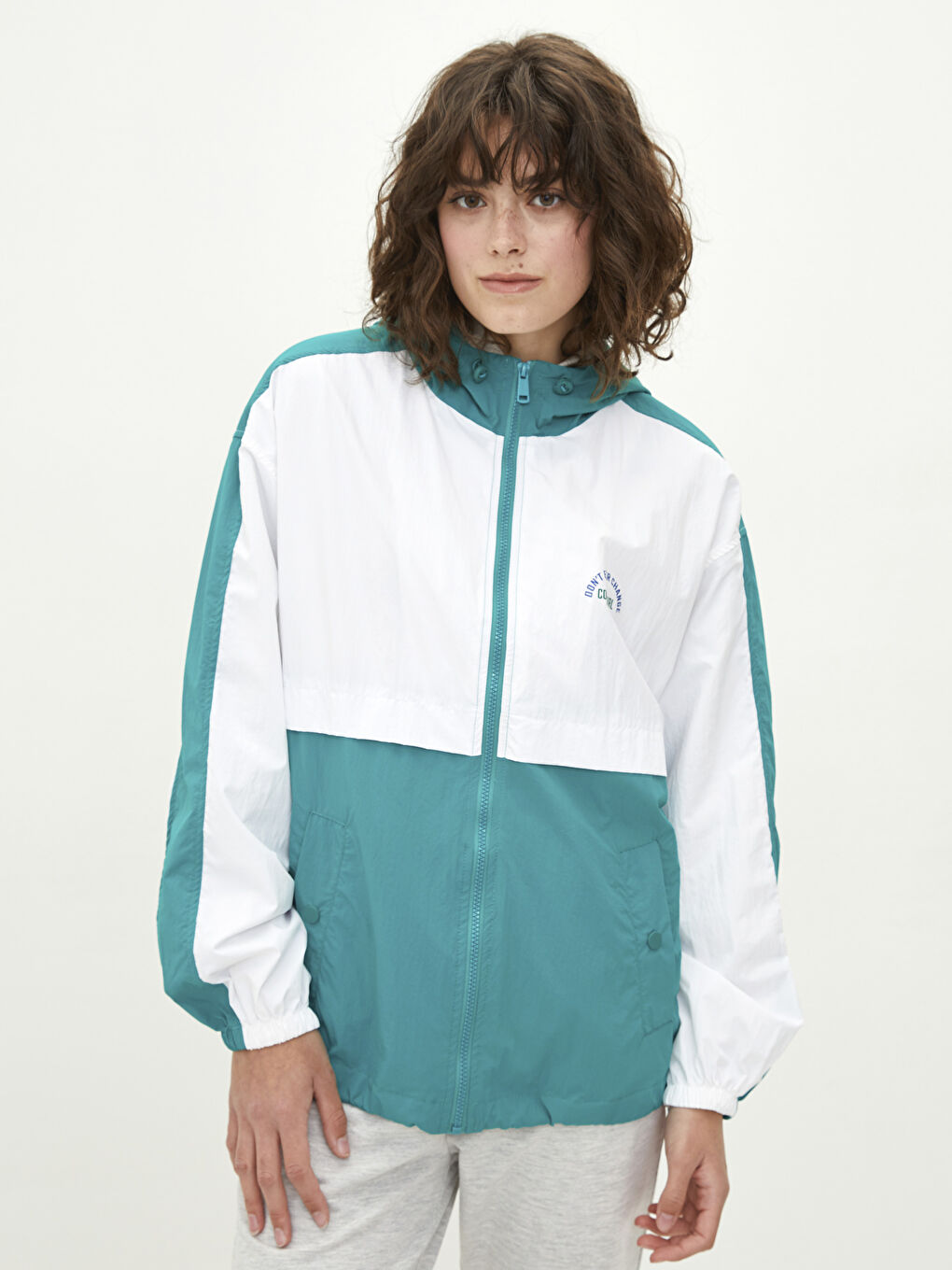 XSIDE Hooded Color Block Women's Raincoat -S2AV86Z8-J5E