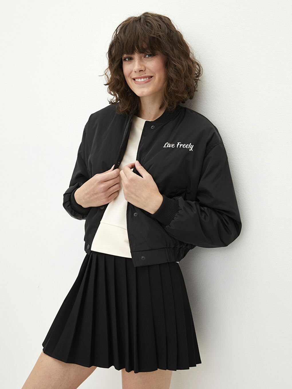 XSIDE Bestickte Langarm Damen College Jacke -S2AV92Z8-CVL