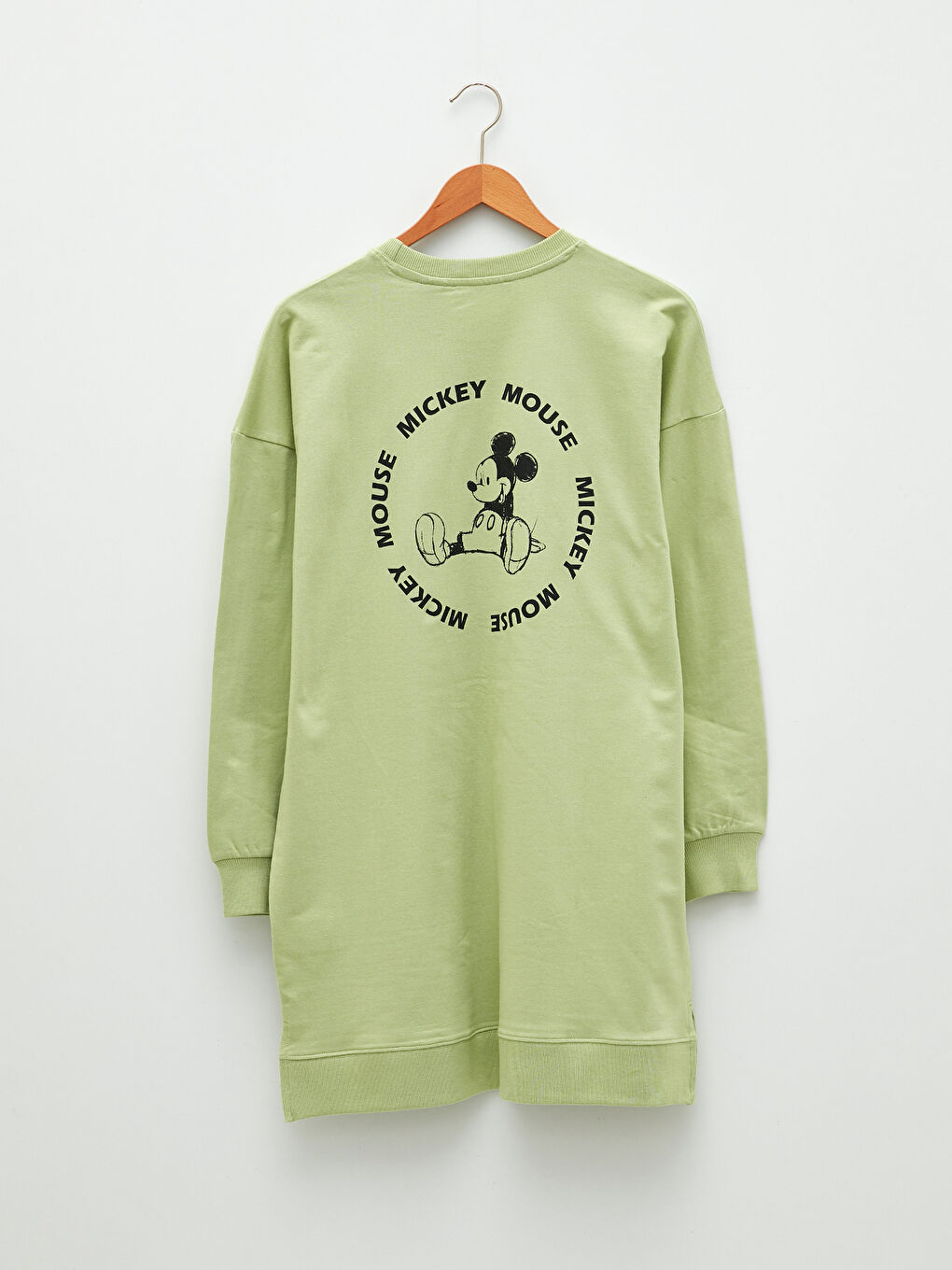 Crew Neck Mickey Mouse Printed Long Sleeve Oversize Cotton Women's Sweatshirt Tunic -S2AV96Z8-RQ2