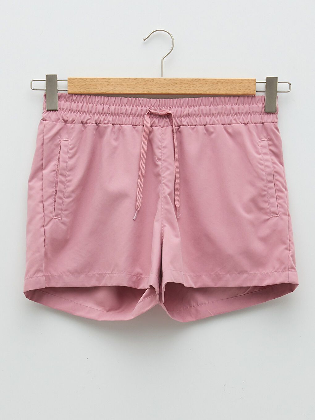 Pembe Beli Lastikli Kadın Deniz Şortu-7