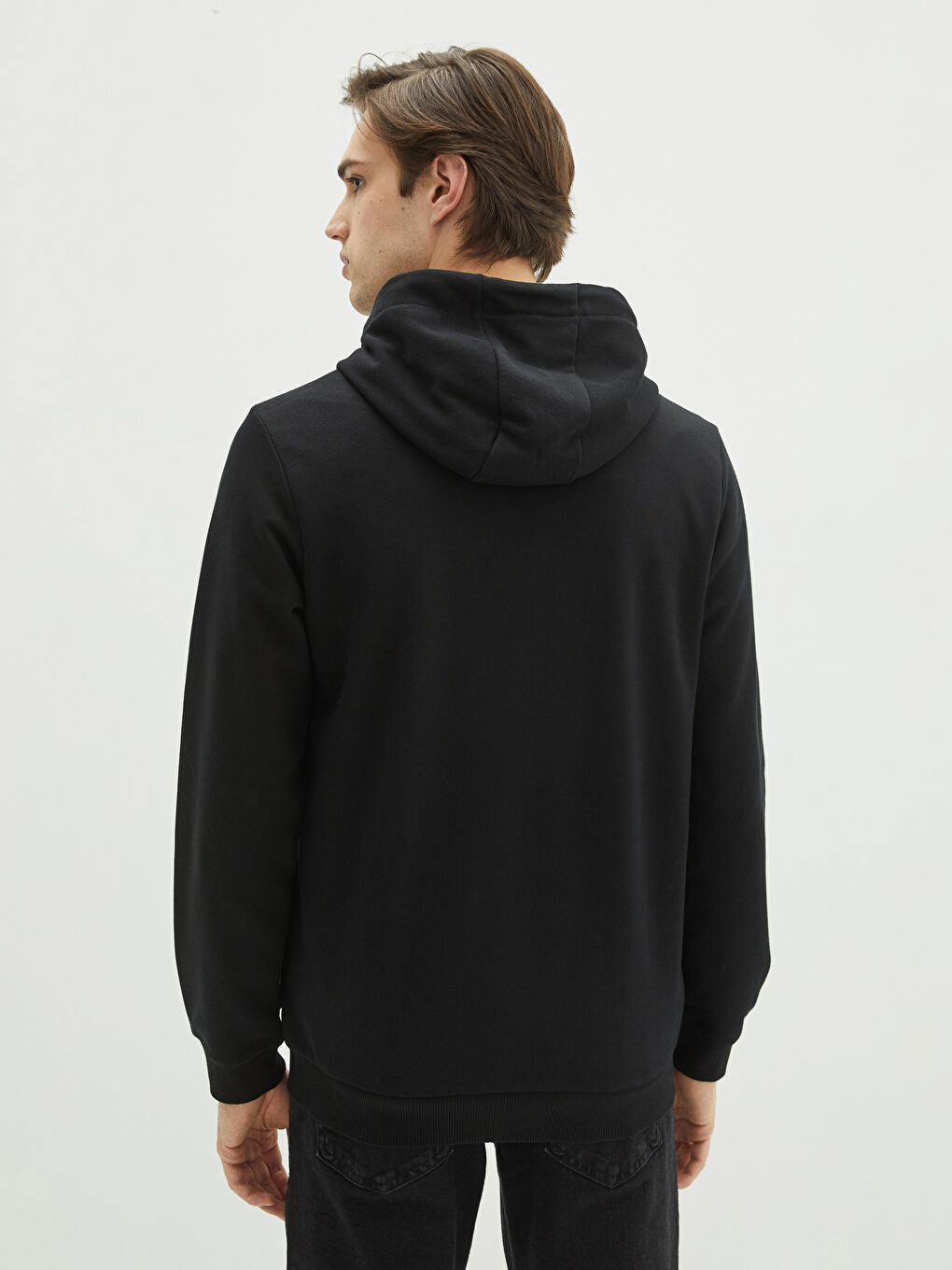 LCW Casual Hooded Long Sleeve Zipper Men's Sports Cardigan -S2AY56Z8-CVL
