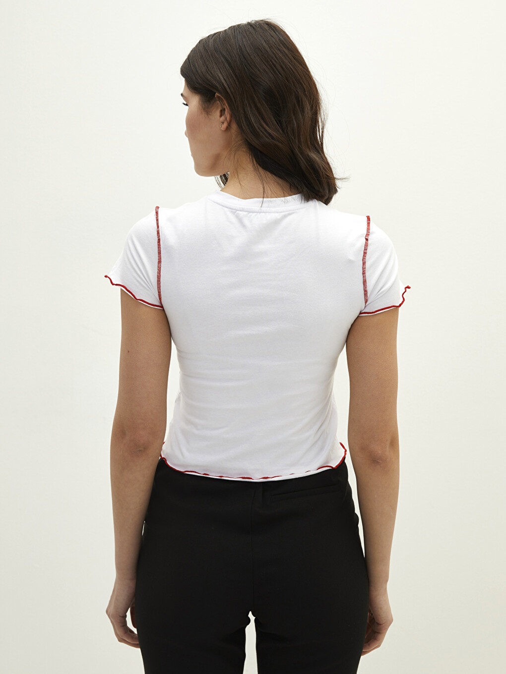Crew Neck Printed Short Sleeve Cotton Women's T-shirt-9