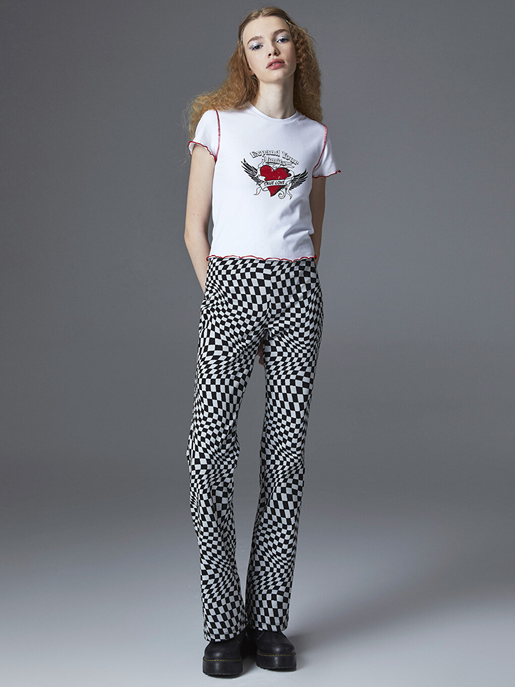 Crew Neck Printed Short Sleeve Cotton Women's T-shirt-6