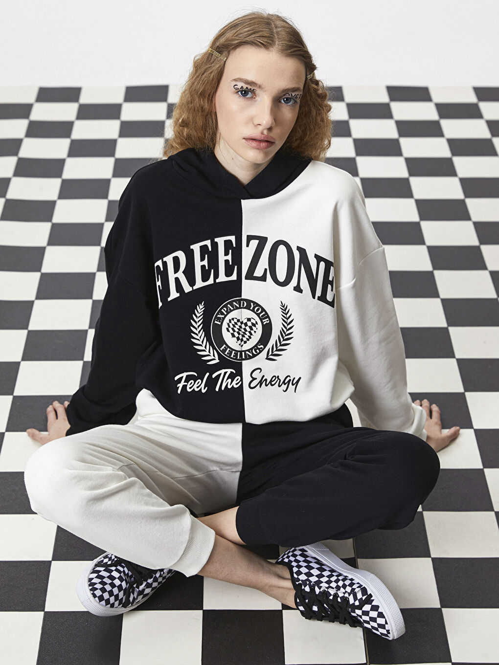 Color Block Long Sleeve Oversize Women's Hoodie-2